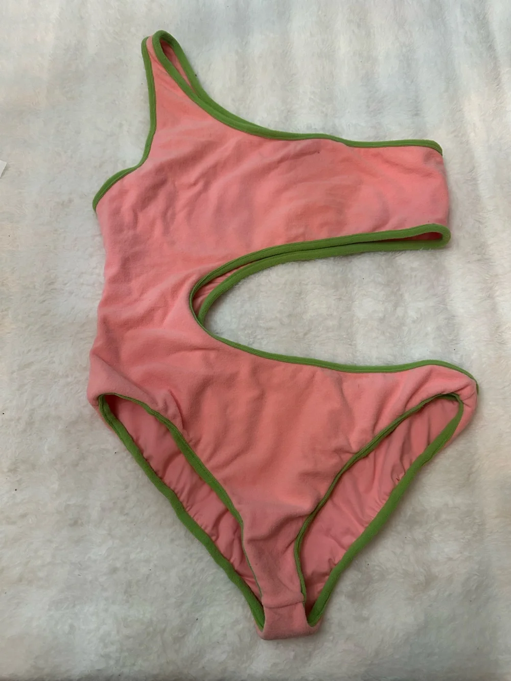 New! Frankie's Bikinis Cash terry Pink One-Piece swimsuit 39325